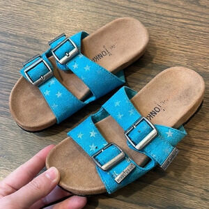 Minnetonka Moccasins 78005 - Girl's Turquoise Suede Gigi Sandal